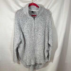 Alya SZ M/L Cozy Gray Half-Zip Sweater